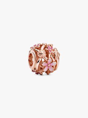 Pandora Openwork Pink Daisy Flower Charm